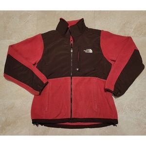 The North Face Denali Womens Pink/Red Fleece Sweatshirt Jacket Size S Small